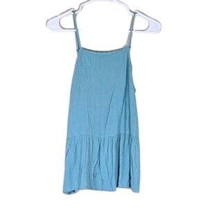Mossimo Aqua Seafoam Cami Spaghetti Strap Peplum Tank Top XS